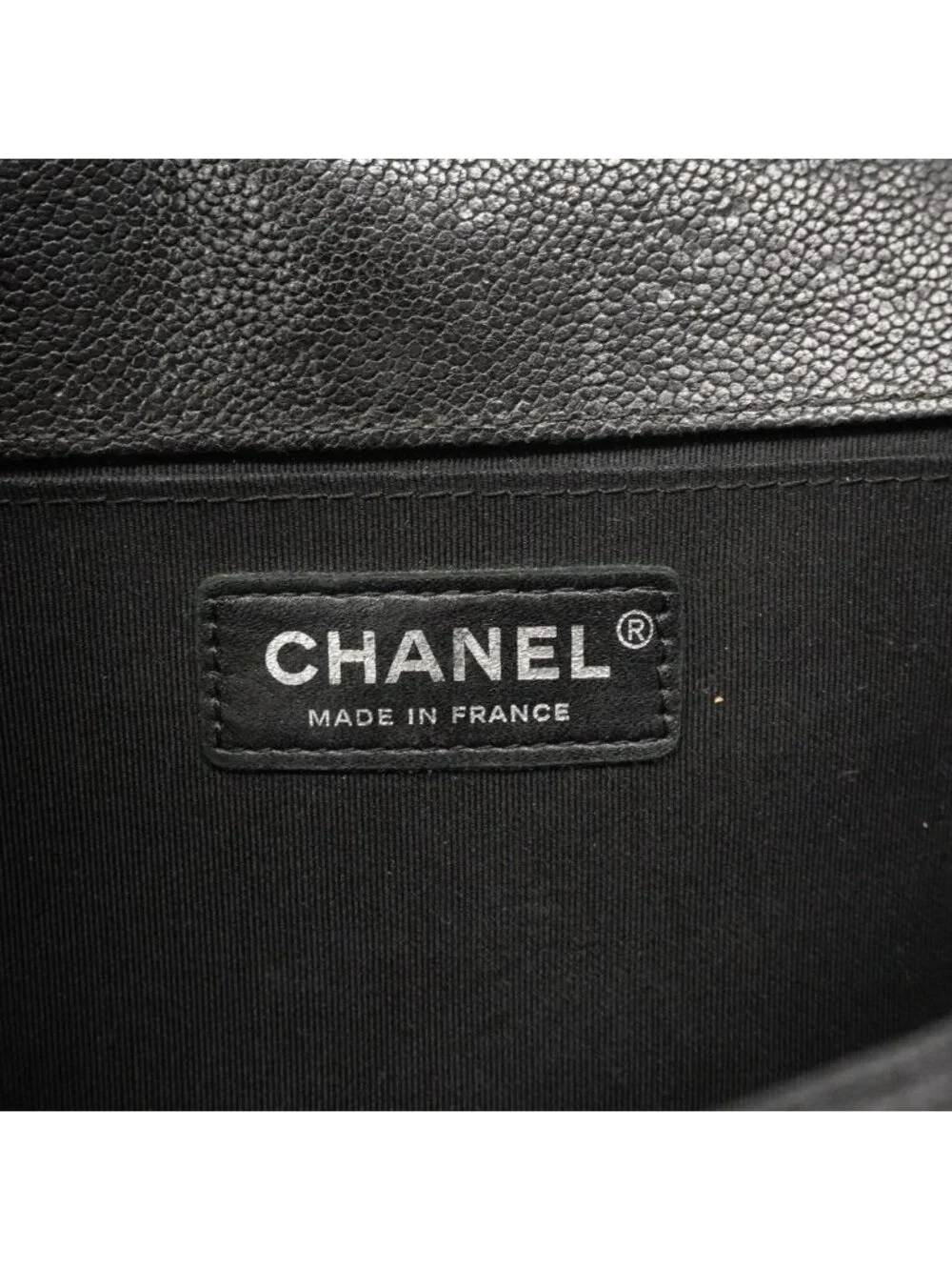 Chanel Shoulder Bag Boy Caviar Leather Black Silver